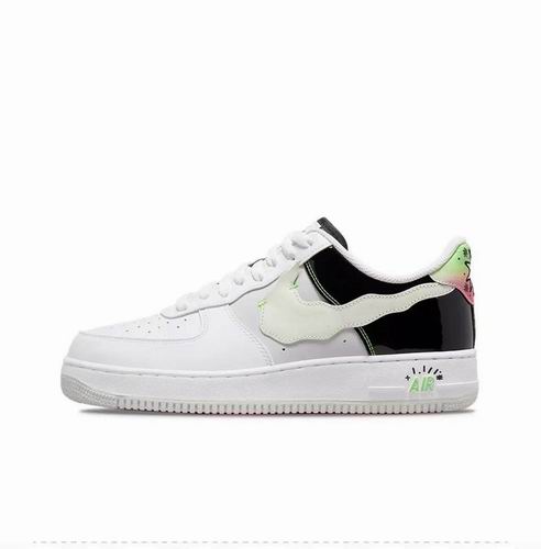 Cheap Nike Air Force 1 White Black Green Shoes Men and Women-83 - Click Image to Close
